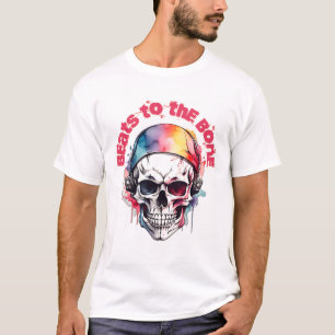 T-shirt face du crâne d'aquarelle