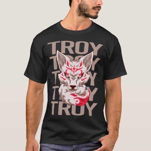 T-shirt Face Fox - Nom de la Troie (Devant)