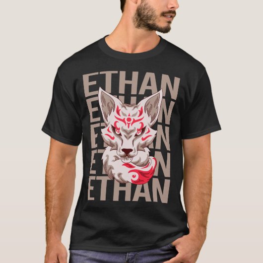 T-shirt Face Fox - Nom Ethan (Devant)