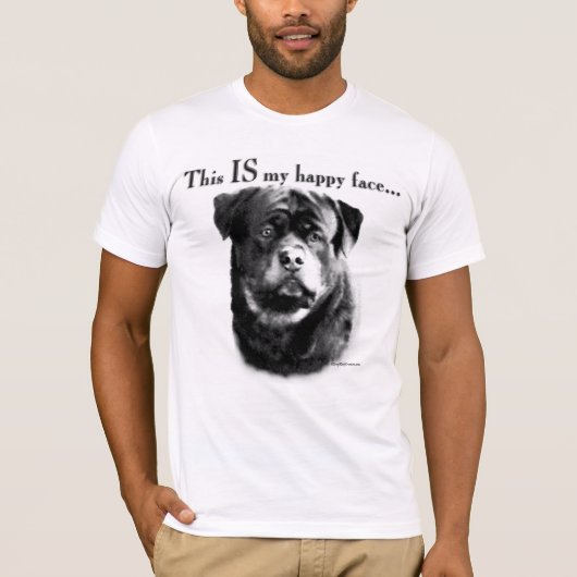 T-shirt Face joyeux de Rottweiler (Devant)