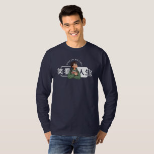 T-shirt Face Life avec le sourire   Hommes Long Sleeve