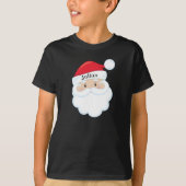 T-shirt Face père Noël avec nom sur Casquette (Devant)