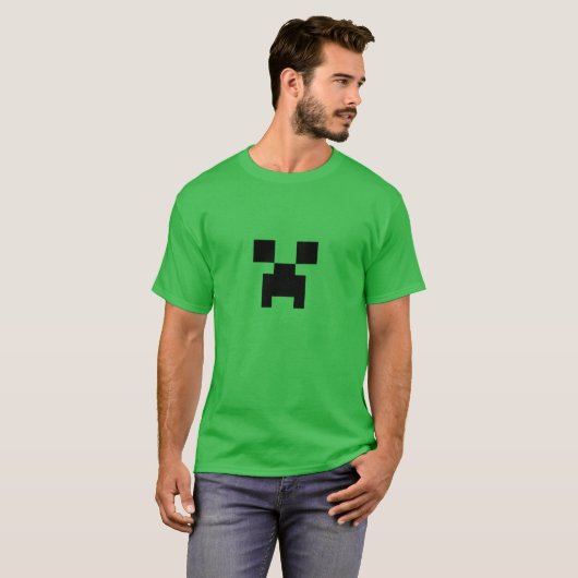T-shirt Face Pixel éclatant - Style Blocky (Devant entier)