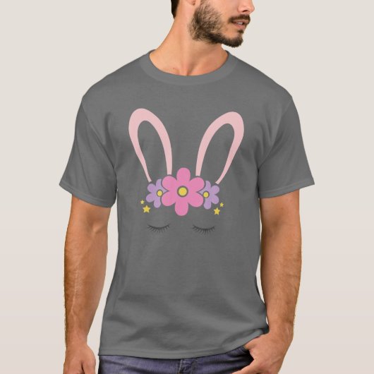 T-shirt Face Rabbit Lovely Easter Bunny (Devant)