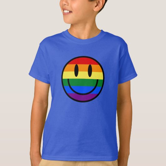 T-shirt Face souriante arc-en-ciel (Devant)