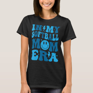 T-shirt Face Sourire Dans Mon Softball Maman Era Super Mam