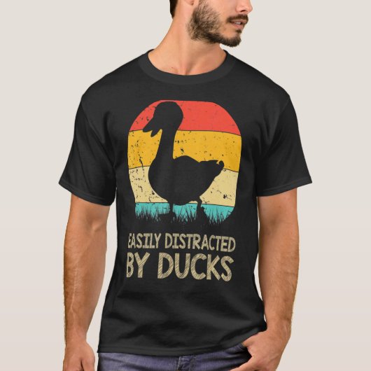 T-shirt Facile À Distraire Par Canards Canards (Devant)