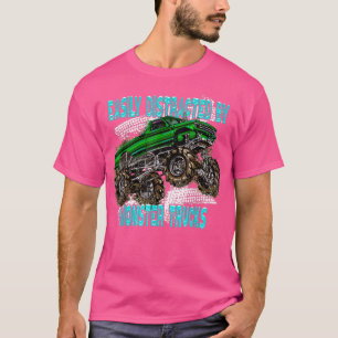 T-shirt Facile à distraire par des camions monstres pour M