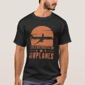 T-shirt Facile À Distraire Par Les Avions Toddler Hommes F (Devant)