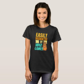 T-shirt Facile Distrait Par Jeux Vidéo Jeu Nerd (Devant entier)
