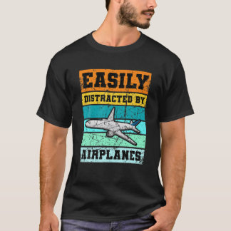 T-shirt Facilement Distrait Par Avions Avion Avion P Avion