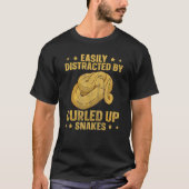 T-shirt Facilement Distrait Par Ball Python De Serpents Co (Devant)