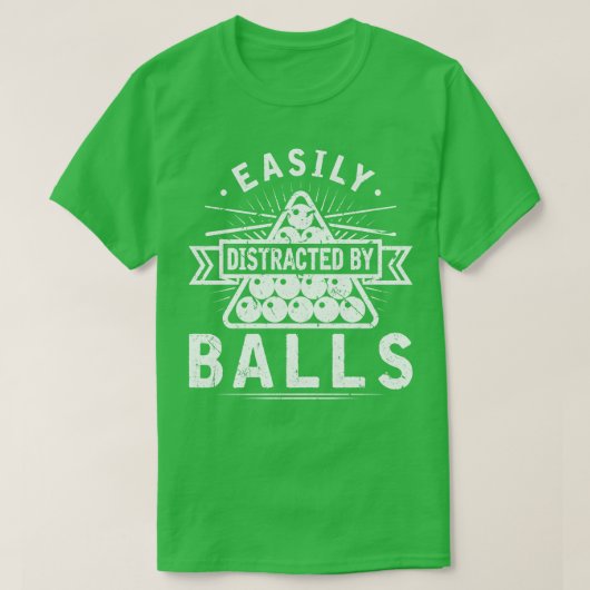 T-shirt Facilement Distrait Par Balls Pool Billard (Design devant)