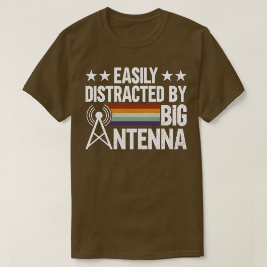 T-shirt Facilement Distrait Par Big Antenna Ham Radio O (Design devant)