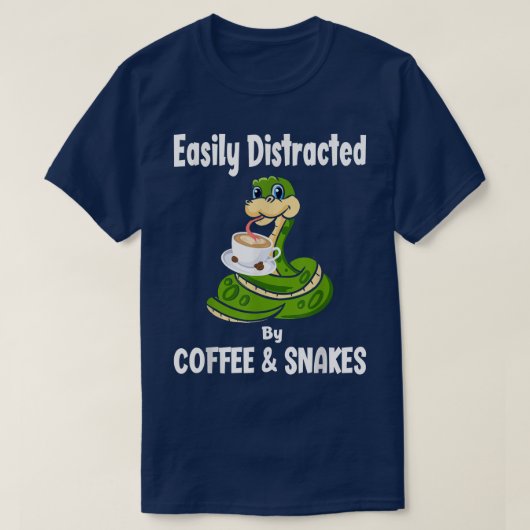 T-shirt Facilement Distrait Par Café & Serpents Drôle Serp (Design devant)