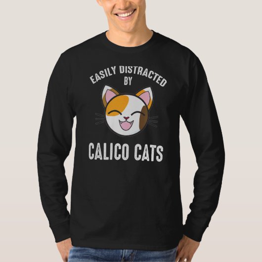 T-shirt Facilement Distrait Par Calico Cats Calico Cat 1 (Devant)