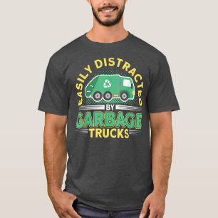 T-shirt Facilement Distrait Par Camions-Poubelles Camion-p
