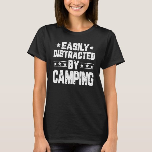 T-shirt Facilement Distrait Par Camping Camping Camping Ca (Devant)