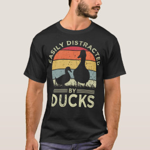 T-shirt Facilement Distrait Par Canards Drôle Vintage Cana