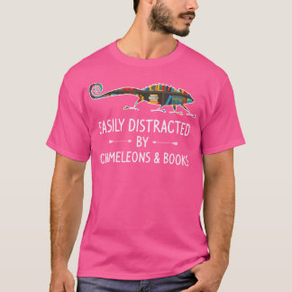 T-shirt Facilement Distrait Par Chameleons Livres Lover Li