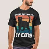 T-shirt Facilement Distrait Par Chats Cute Kitten Chat Pro (Devant)