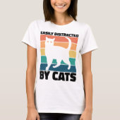 T-shirt Facilement Distrait Par Chats kitty kawaii Funny C (Devant)