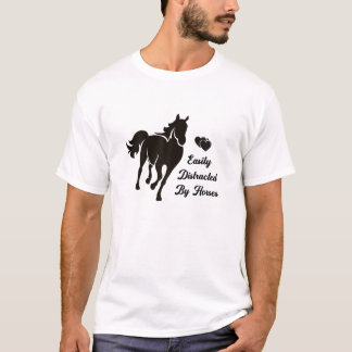 T-shirt Facilement Distrait Par Cheval Cheval Cheval Cheva