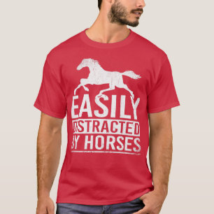 T-shirt Facilement Distrait Par Chevaux Chevaux Rétro Chev