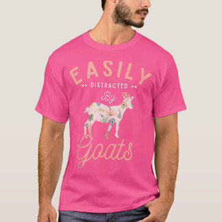 T-shirt Facilement Distrait Par Chèvres Agricole Animaux C