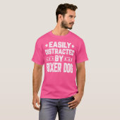 T-shirt Facilement Distrait Par Chien De Boxer - Amusant C (Devant entier)