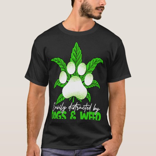 T-shirt Facilement Distrait Par Chien Mauvais Chien (Devant)