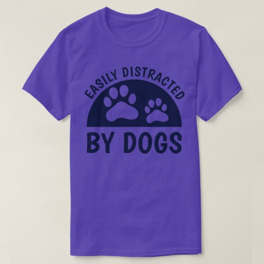 T-shirt Facilement distrait par Chiens Drôle Chien Drôle C (Design devant)