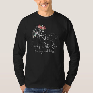 T-shirt Facilement Distrait Par Chiens Et Chevaux Cheval P