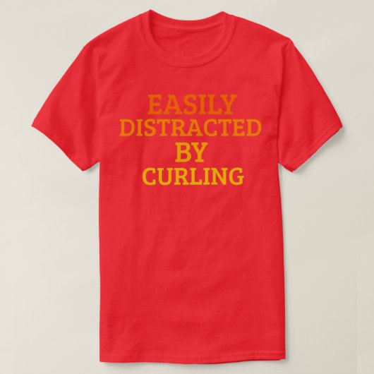 T-shirt Facilement Distrait Par Curling Gradient de concep (Design devant)