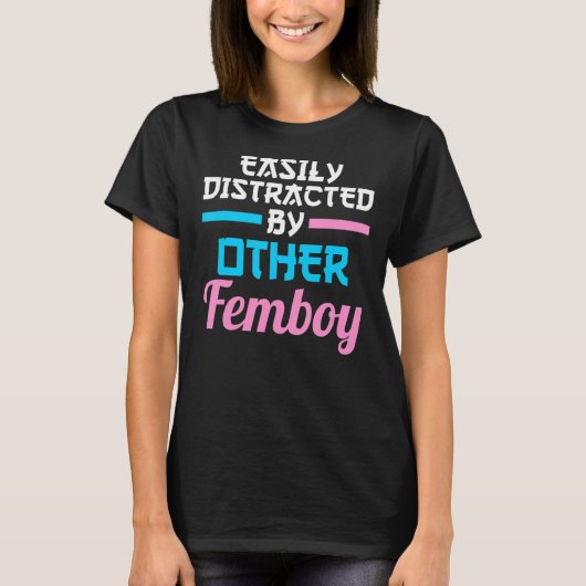 T-shirt facilement distrait par d'autres Japonais femboy (Devant)