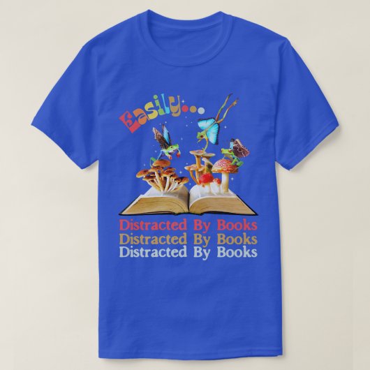 T-shirt Facilement distrait par des livres de grenouille d (Design devant)