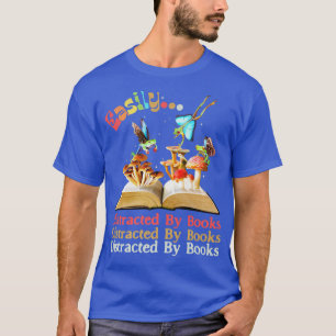 T-shirt Facilement distrait par des livres de grenouille d