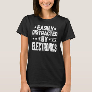 T-shirt Facilement Distrait Par Électronique Électronique 