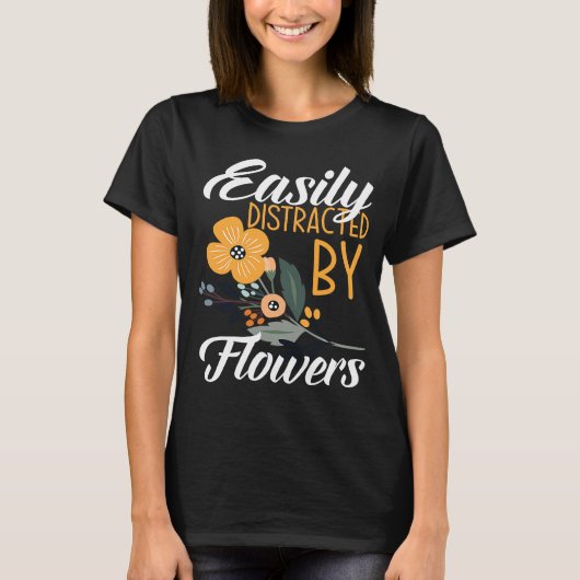 T-shirt Facilement Distrait Par Fleurs Flore Design Flor (Devant)