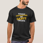 T-shirt Facilement Distrait Par Gantt Grapts Project Manag (Devant)