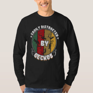 T-shirt Facilement Distrait Par Gecko Funny Gecko Reptile