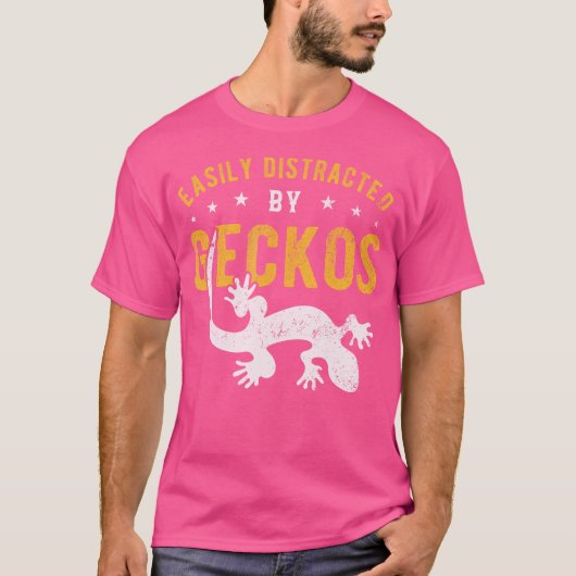 T-shirt Facilement Distrait Par Geckos (Devant)