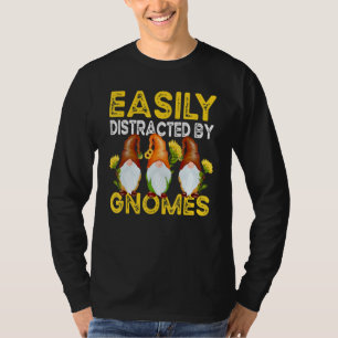 T-shirt Facilement Distrait Par Gnomes Jardin De Tournesol