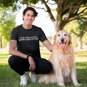 T-shirt Facilement Distrait Par Golden Retrievers Amoureux