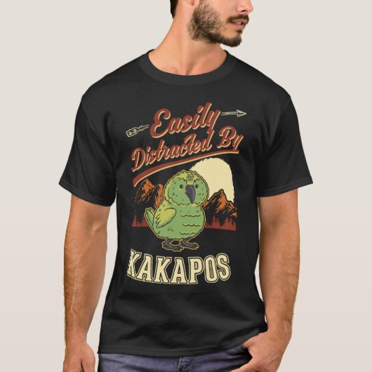 T-shirt Facilement distrait par Kakapos Night Parrot Kakap (Devant)