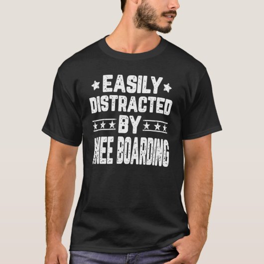 T-shirt Facilement Distrait Par Knee Boarding Kneboarder K (Devant)