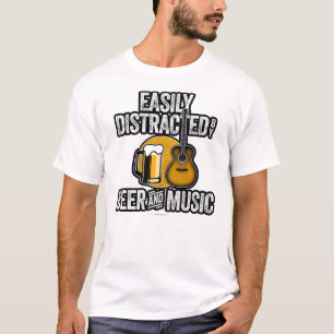 T-shirt Facilement distrait par la bière et la musique