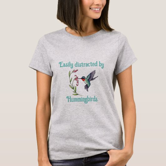 T-shirt Facilement distrait par la chemise HummingBirds (Devant)