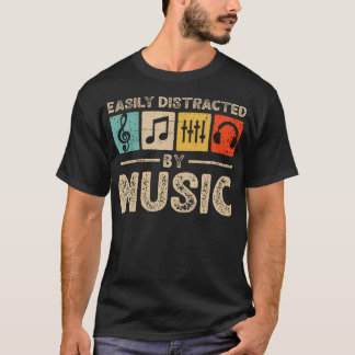 T-shirt Facilement Distrait Par La Musique Amoureux De La