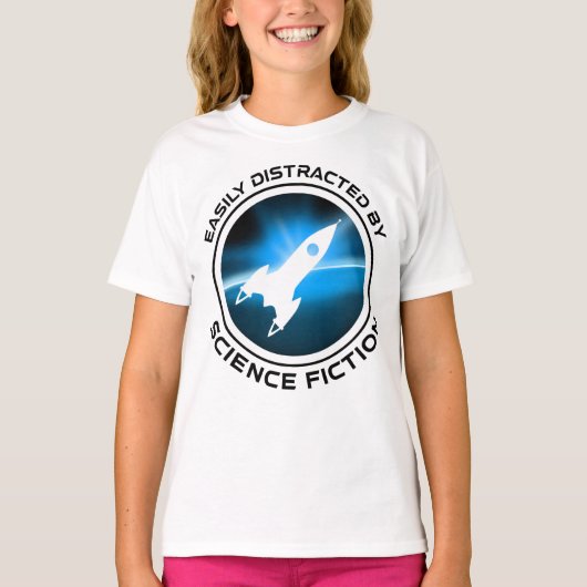 T-shirt Facilement Distrait Par La Science-Fiction (Devant)